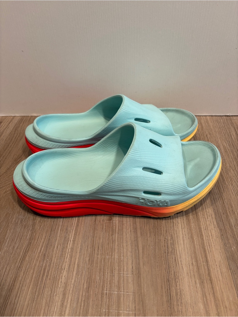 Hoka Recovery Slide 3 Sandals Cloudless Cerise Blue Pink Men 8 Womens 10